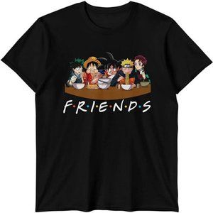 Unisex Anime Shirts Japanese Manga Gift T-Shirt Tank Tops Black Tee